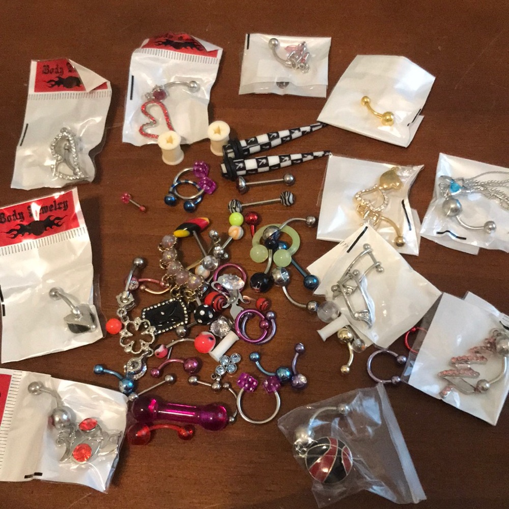 Lot of body jewelry - navel rings tapers bars